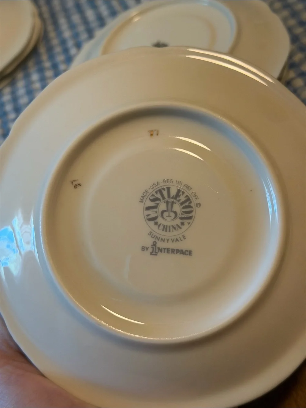 Set of 11 Vintage Castleton China Sunnyvale Floral Saucers Gold Trim 6in Round